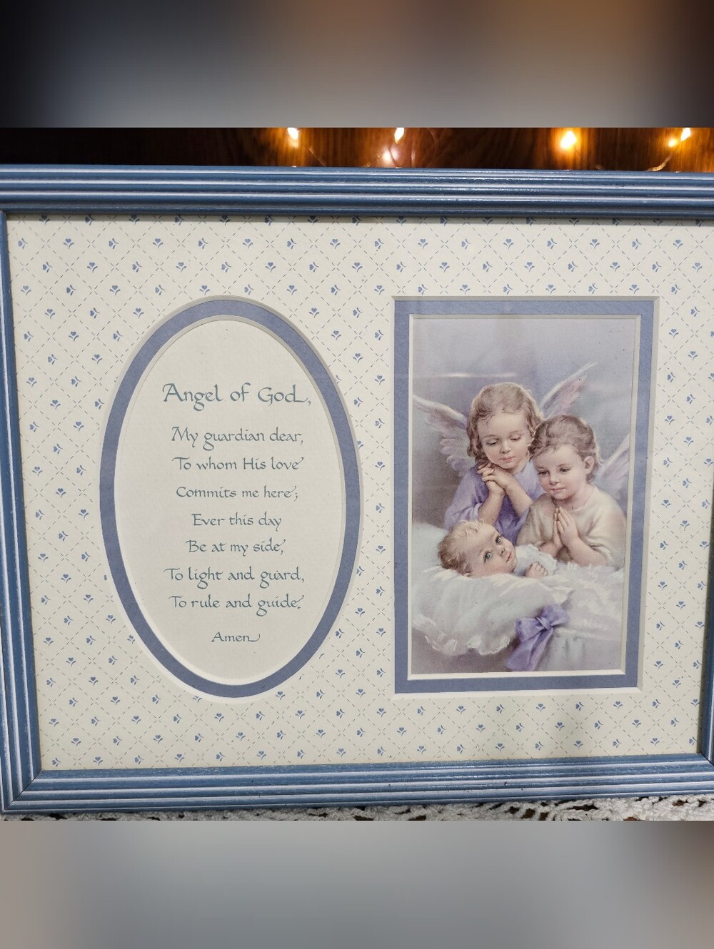 9x11 Framed Angel Sign For Child's Room.